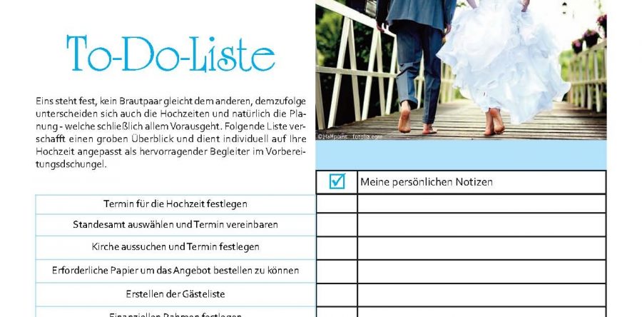 Downloads Formulare Fur Die Planung Magazin Heiraten