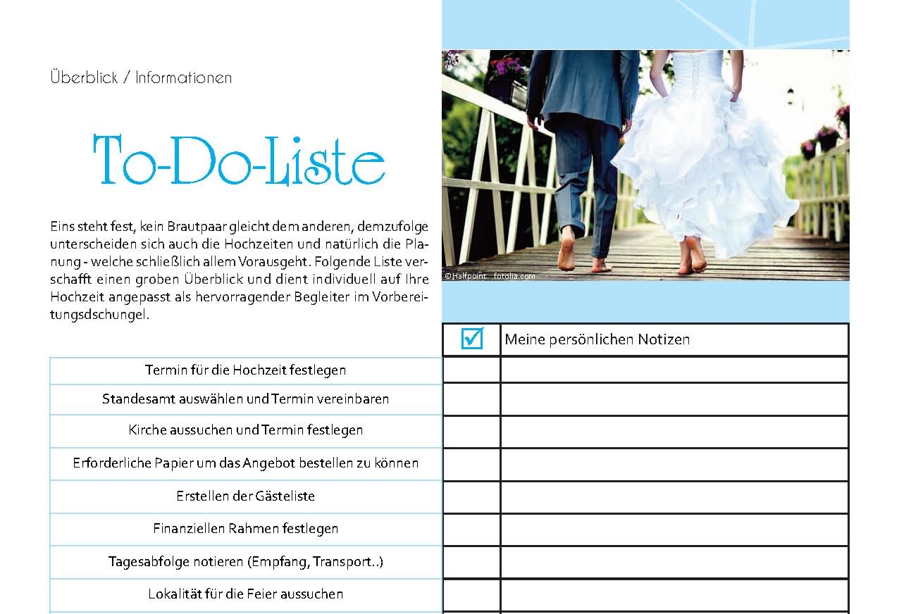 Downloads Formulare Fur Die Planung Magazin Heiraten